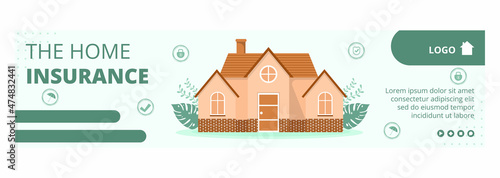 Property Insurance Banner Template Flat Design Illustration Editable of Square Background Suitable for Social media, Greeting Card and Web Internet Ads