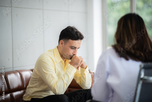 Bild auf Leinwand doctor and patient at hospital or clinic, medical mental health care therapy pro