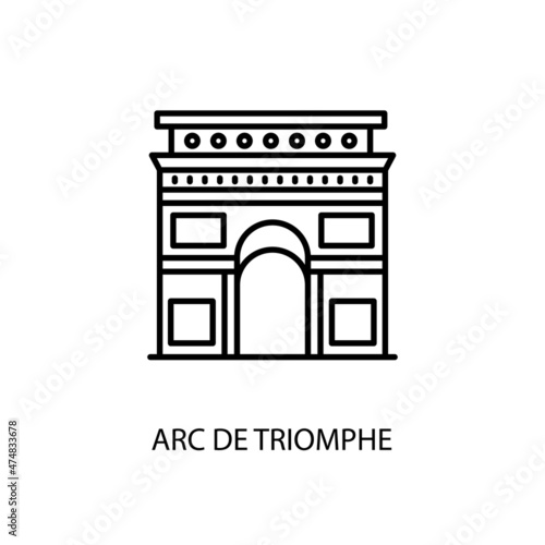 Arc De Triomphe, Paris, France, Outline Illustration in vector. Logotype