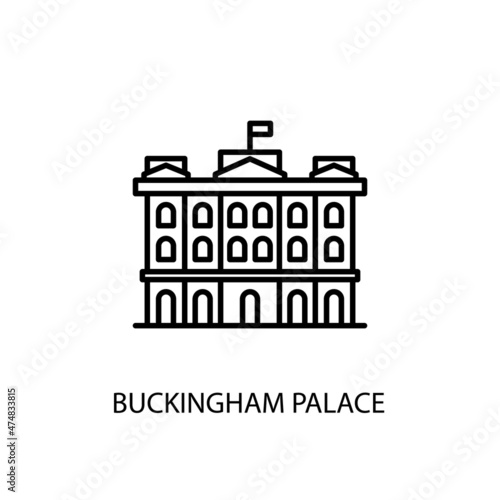 Buckingham Palace,  London, uk Outline Illustration in vector. Logotype