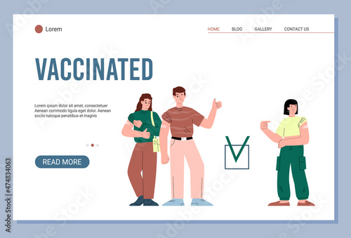 Vaccination campaign against infectious viral disease, flat vector illustration.