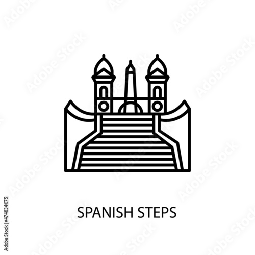 Spanish Steps Outline Illustration in vector. Logotype