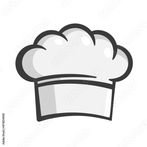 toque chef hat vector illustration Flat design style Logo Icon baker's cap  Clipart