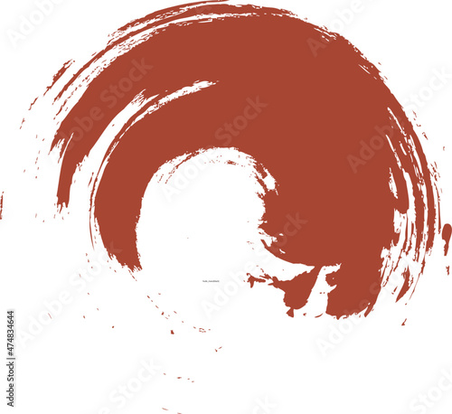 和風　円　筆　赤