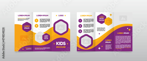 playful trifold kids brochure template