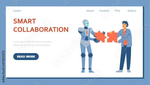 Collaboration, partnership between intelligent robot and human in business