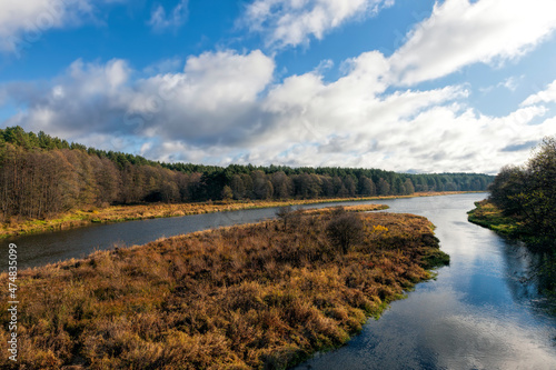 Fototapeta Naklejka Na Ścianę i Meble -  broad river in the autumn season