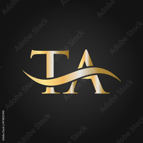 Letter TA Logo Design Template. TA, T A Letter Logo Modern, Flat, Minimalist, Business, Company Sign photo