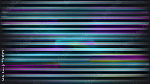 Glitch distorted geometric background . Modern art design . Noise destroyed glitched poster . Trendy defect error background with speed lines . Glitched artwork  .Broken effect .vector 