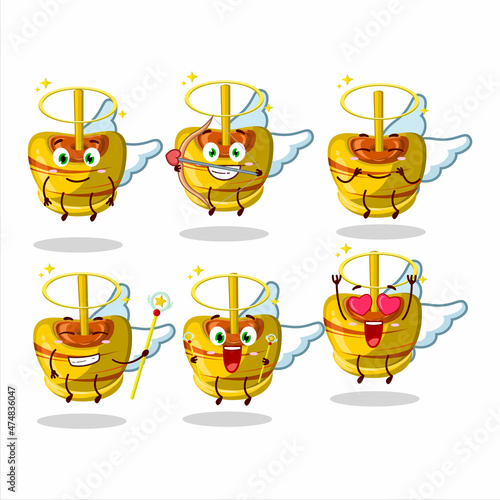 Yellow sugar candy cartoon designs as a cute angel character