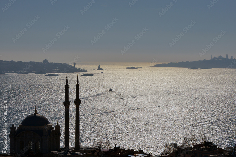 Ortakoy Mosque Istanbul, Turkey. Bosphorus. 