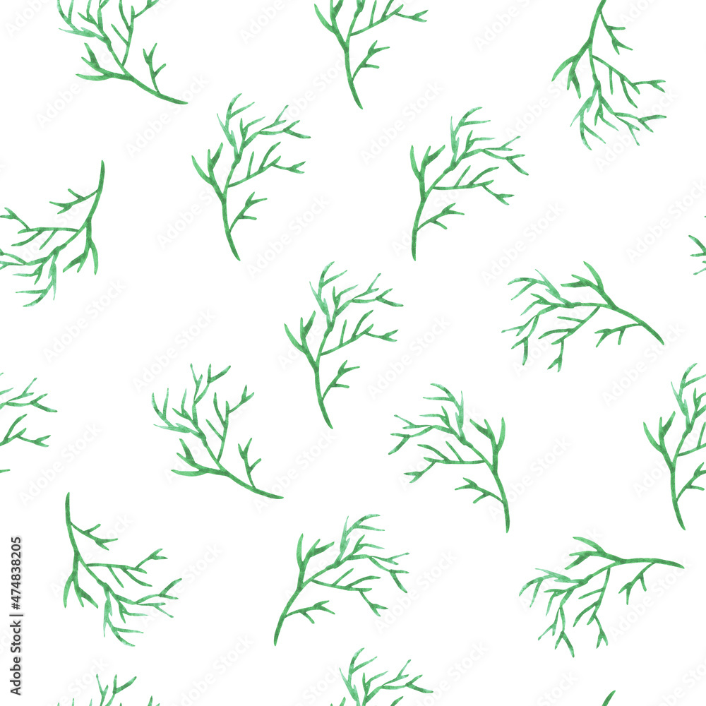 Simple and cute floral seamless pattern. Spring branches and leaves painted with watercolor. Simple and cute floral seamless pattern. Spring branches and leaves painted with watercolor.
