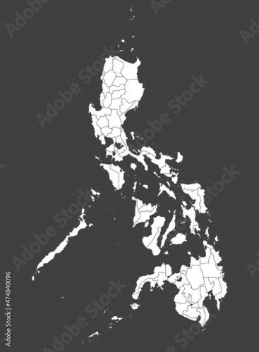 Vector map country Philippines divided on regions