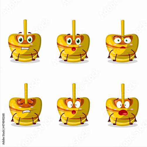 Character cartoon of yellow sugar candy with scared expression