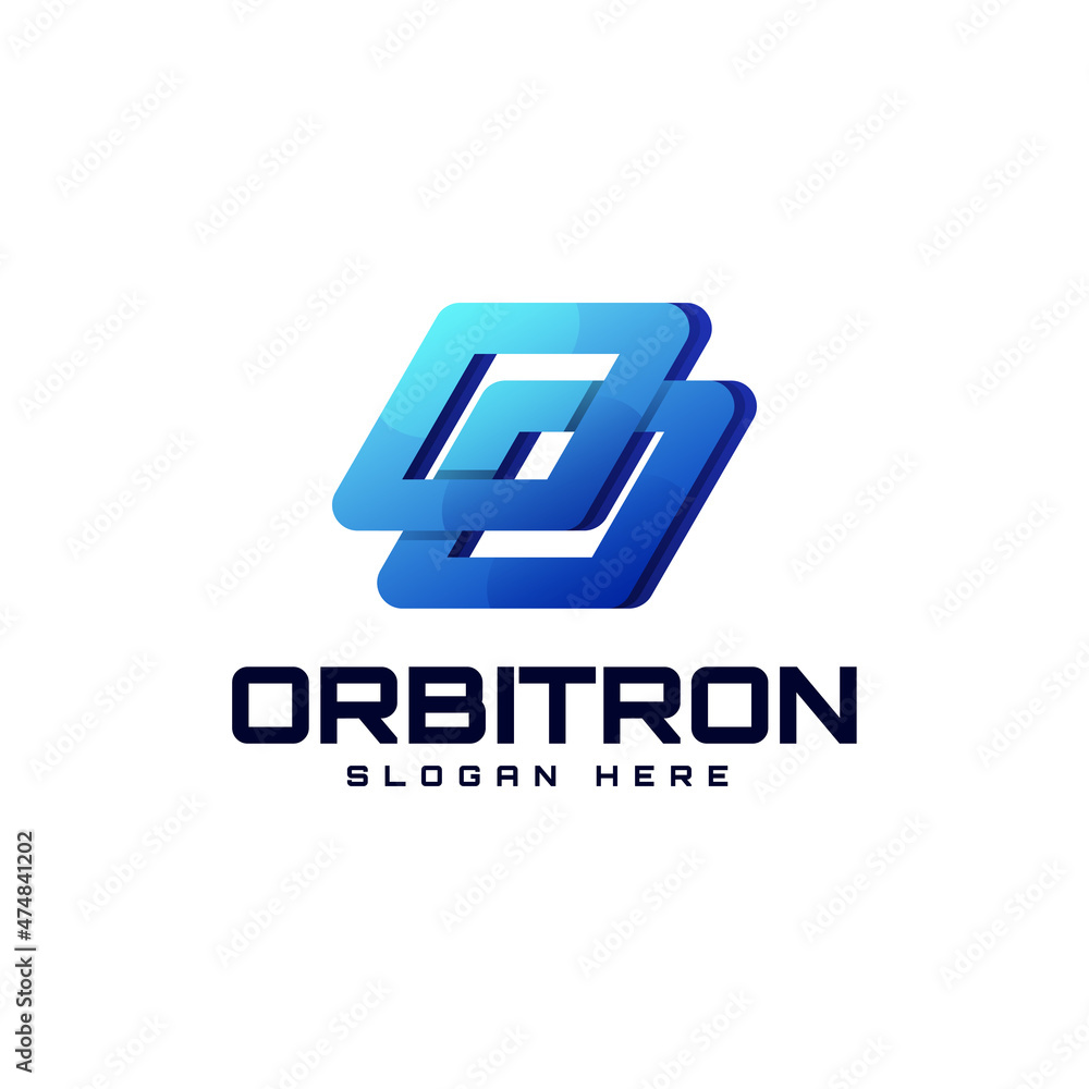 Fototapeta premium Vector Logo Illustration Orbit Gradient Colorful Style.