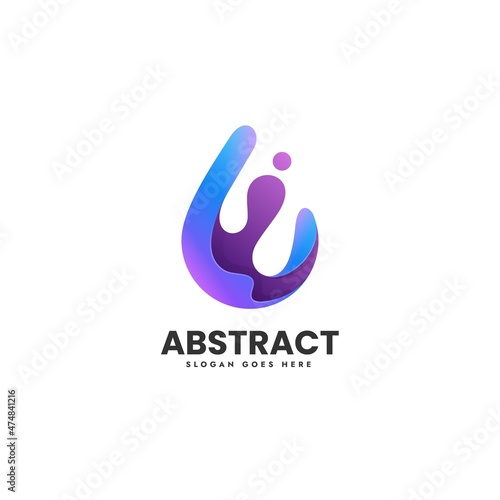Vector Logo Illustration Abstract Gradient Colorful Style.