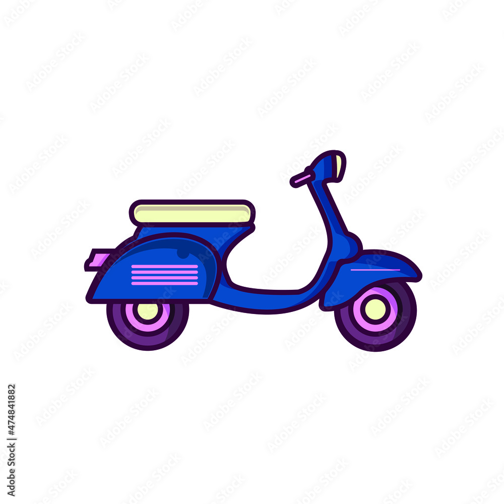 motorbike vector on white background