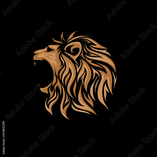 Lion head esport logo Roar