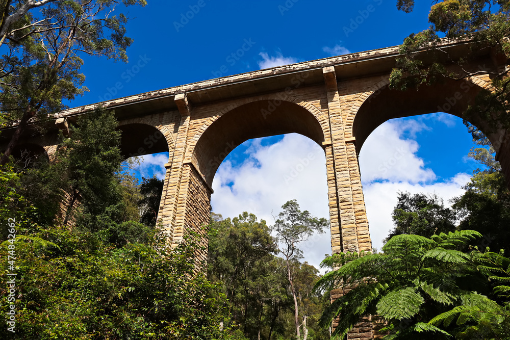Knapsack viaduct sandstone bridge in Glenbrook, New South Wales, Australia