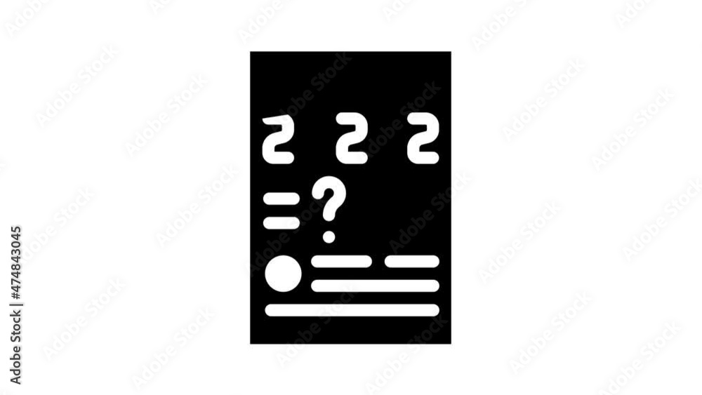 math problems animated glyph icon math problems sign. isolated on white background math problems animated glyph icon math problems sign. isolated on white background