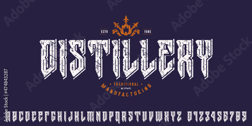 Decorative sans serif font in viking style