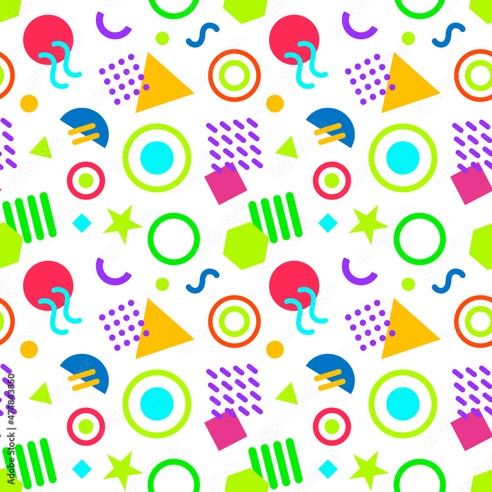 seamless pattern with vibrant color and simple shapes seamless pattern with vibrant color and simple shapes
