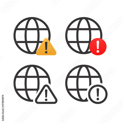 Internet connection error icon. Illustration vector