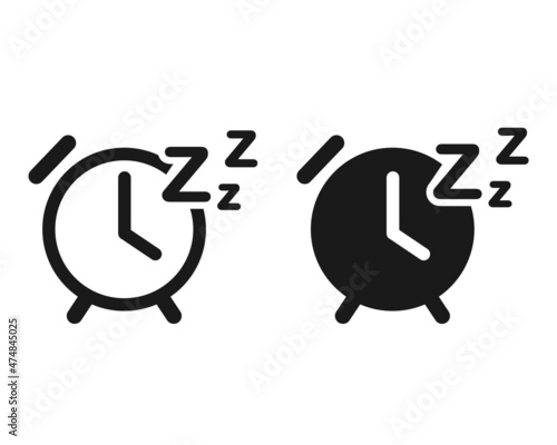 Sleep alarm clock icon. Illustration vector