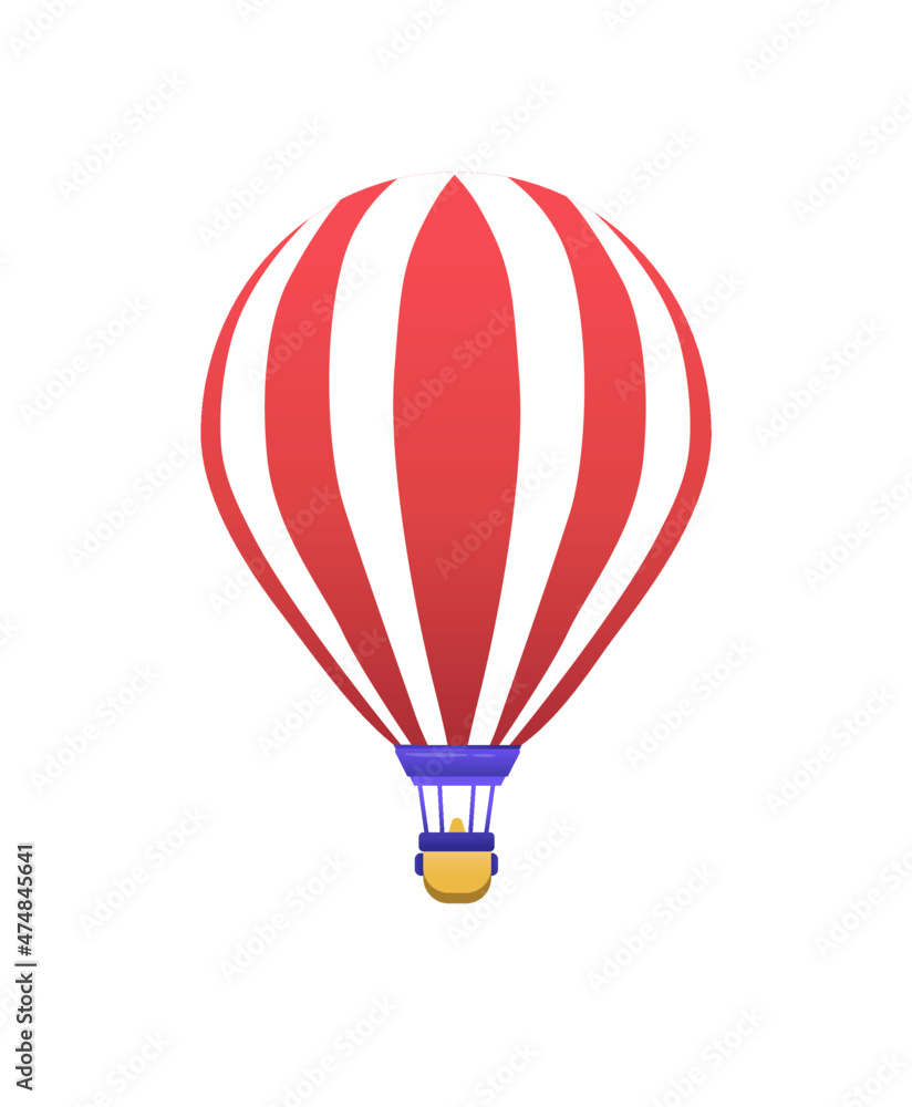 Naklejka premium hot air balloon isolated on white, vector illustration