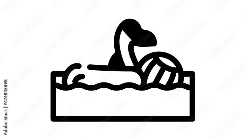 pool party event animated line icon pool party event sign. isolated on white background pool party event animated line icon pool party event sign. isolated on white background