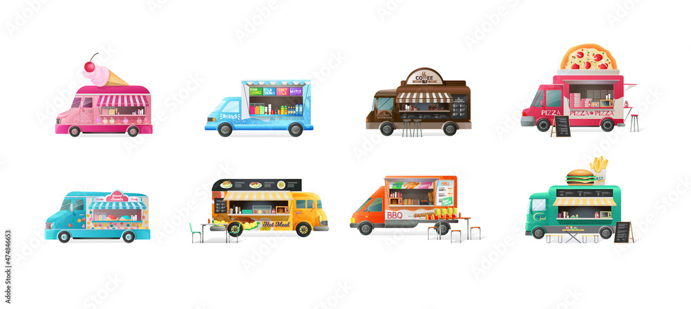 Street van, fast machine transport products food,