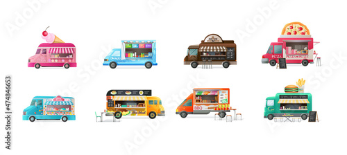 Street van, fast machine transport products food,