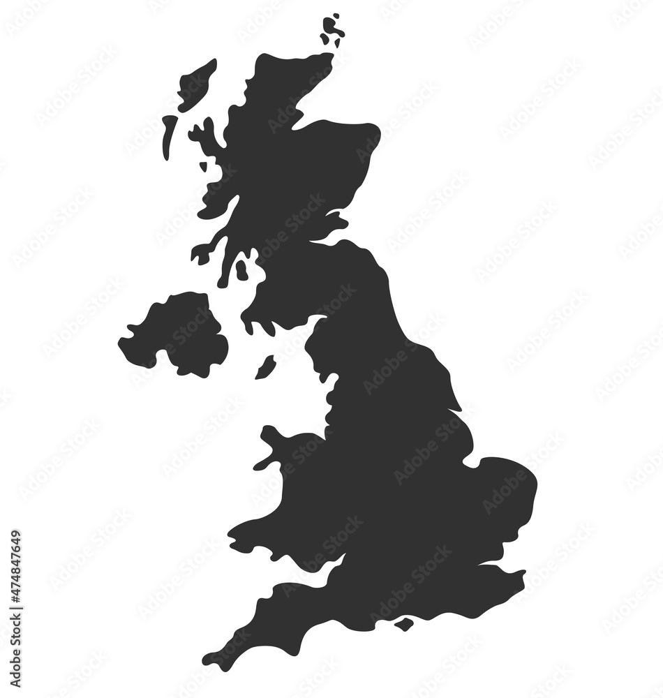 Naklejka premium england uk united kingdom map silhouette