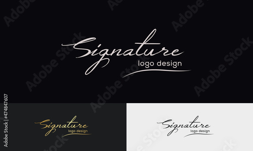 Handwriting logo template vector. signature logo concept.