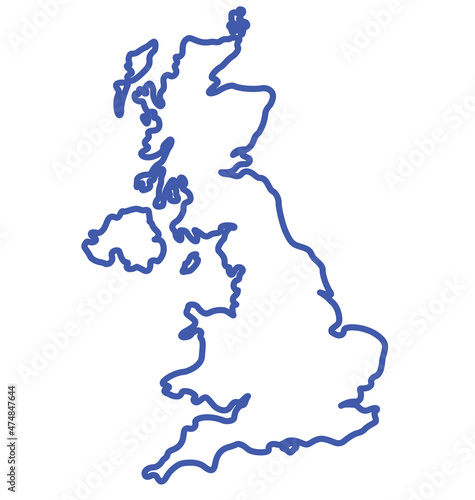 england uk united kingdom map outline simplified