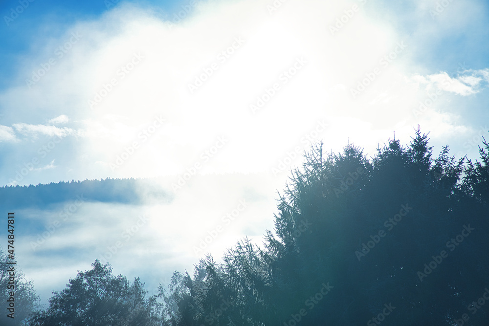 sunrise with fog in the early morning hours. sunrise with fog in the early morning hours.