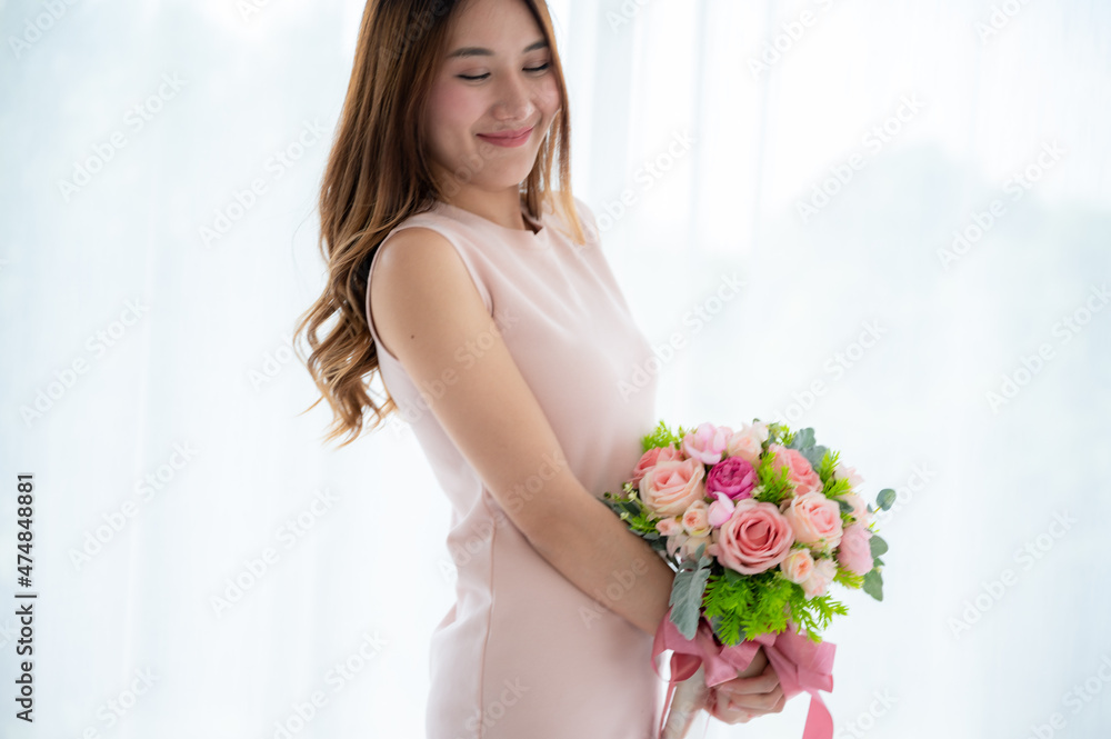 portrait of young Asian girl woman person in concept of love and smile happy lifestyle portrait of young Asian girl woman person in concept of love and smile happy lifestyle