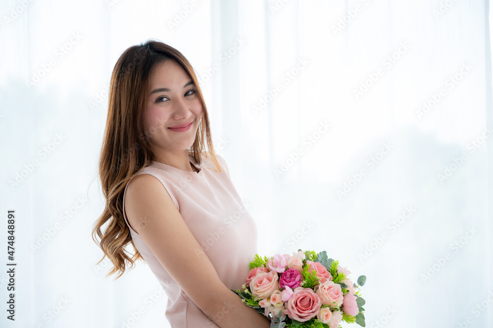 portrait of young Asian girl woman person in concept of love and smile happy lifestyle portrait of young Asian girl woman person in concept of love and smile happy lifestyle