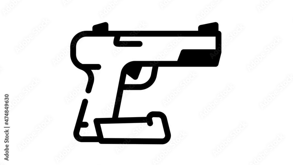traumatic weapon protest meeting animated line icon traumatic weapon protest meeting sign. isolated on white background traumatic weapon protest meeting animated line icon traumatic weapon protest meeting sign. isolated on white background