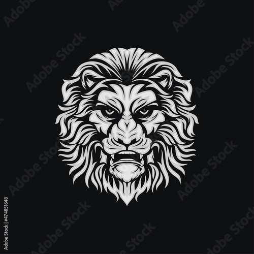 lion king face illustration logo