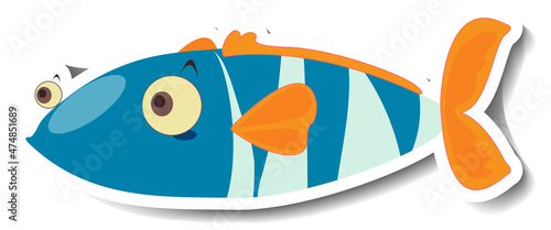 Cute fish sea animal cartoon sticker