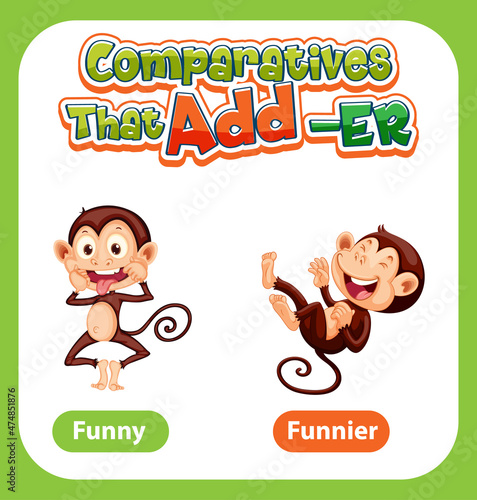 Comparative adjectives for word funny