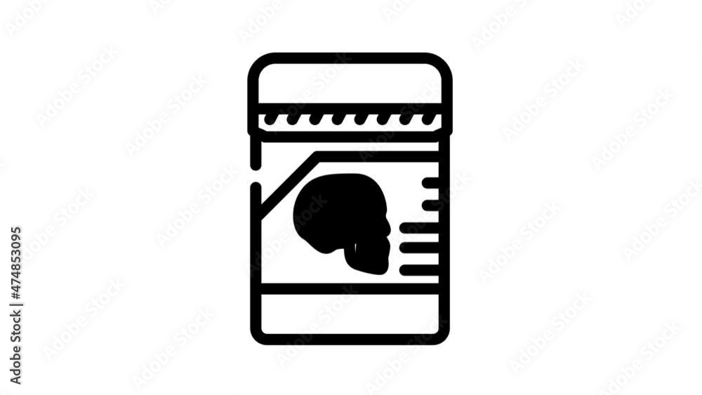 poison package animated line icon poison package sign. isolated on white background poison package animated line icon poison package sign. isolated on white background