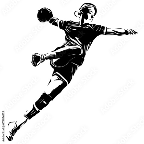 Silhouette handball joueuse femme fille