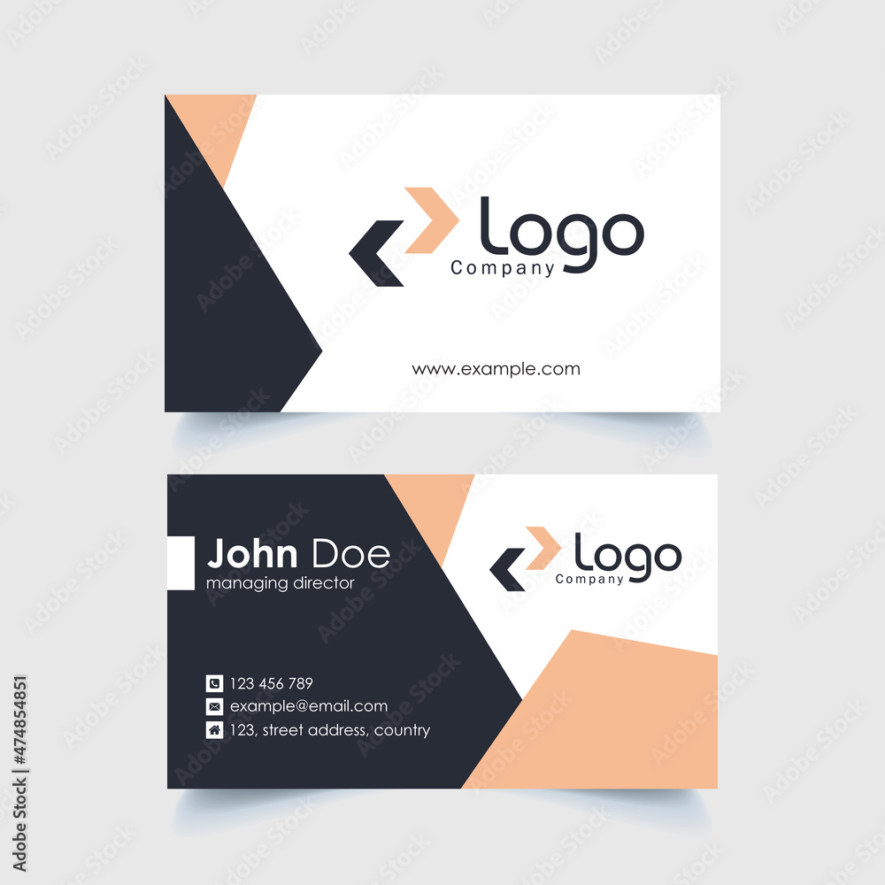 Clean and simple modern horizontal business card template Clean and simple modern horizontal business card template
