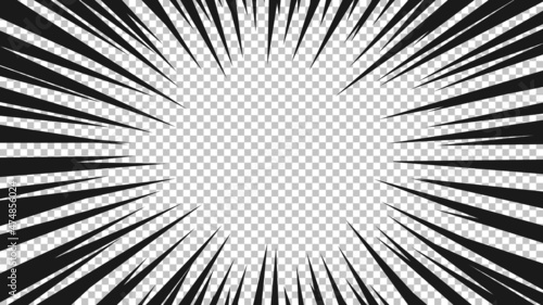 Black comic book transparent background