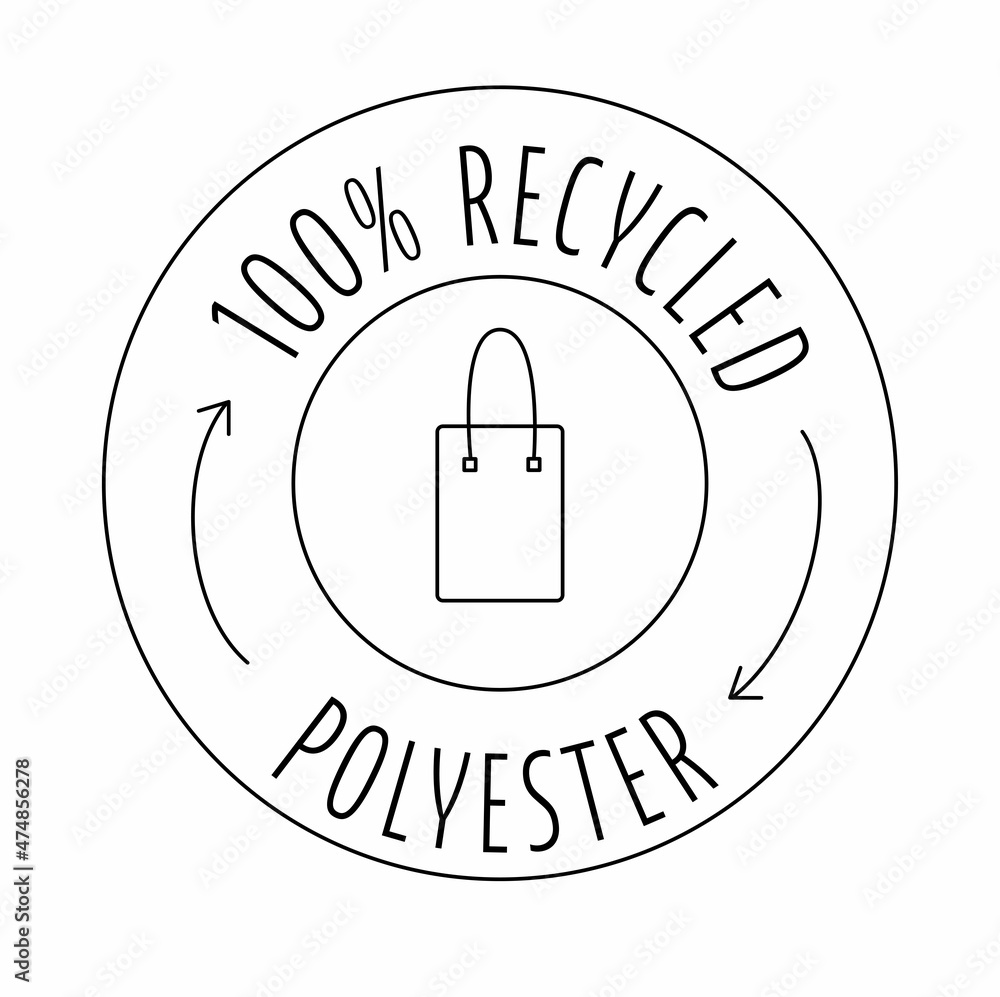 Made from 100 recycled polyester concept for sustainable bag, eco friendly fabric, clothing