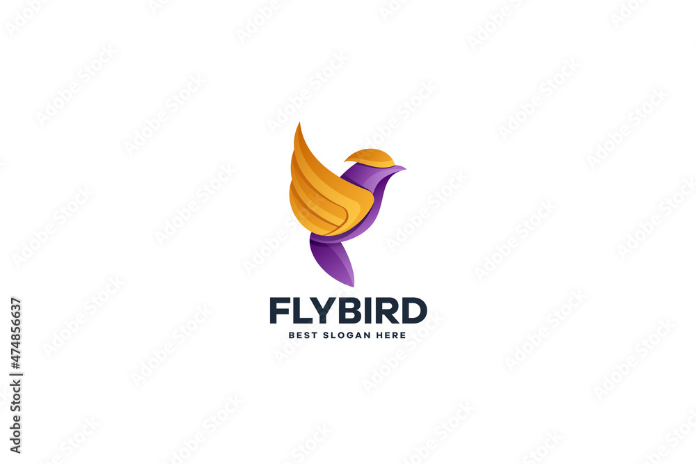 Fly Bird Gradient Logo Fly Bird Gradient Logo