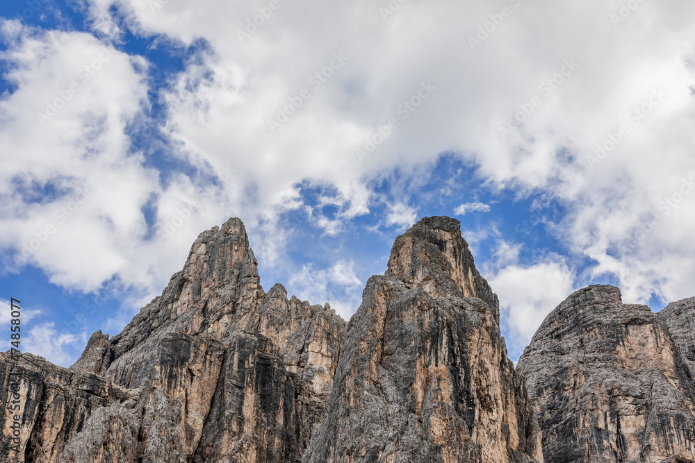 Dolomite ridge with typical stone structure and color