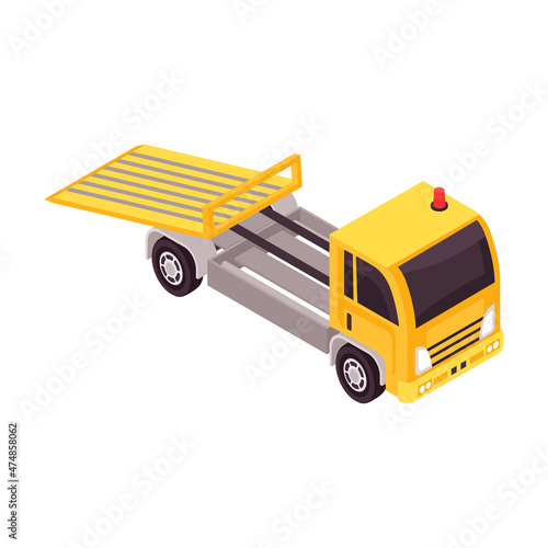 Lorry Truck Isometric Composition